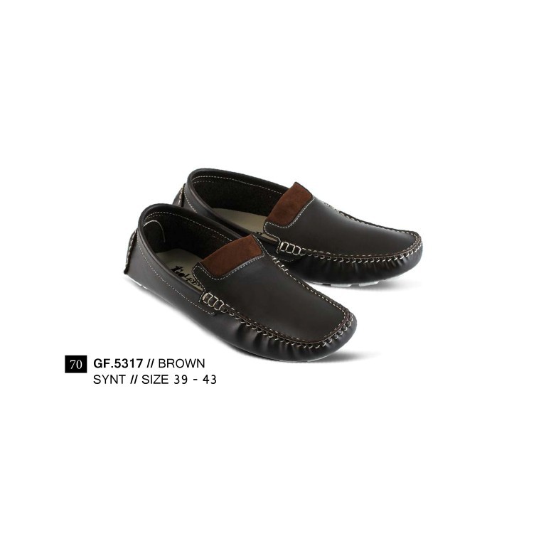 SEPATU MOCCASIN PRIA BROWN 39 sd 43 GF5317 GF