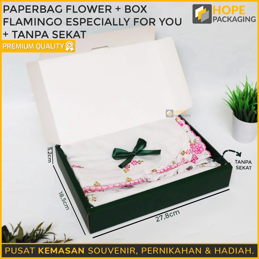 Paperbag Plus  Cake Box  Plus Sekat Kue Motif Flamingo