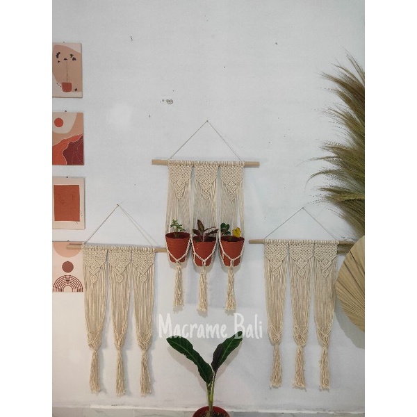 macrame pot hiasan dinding