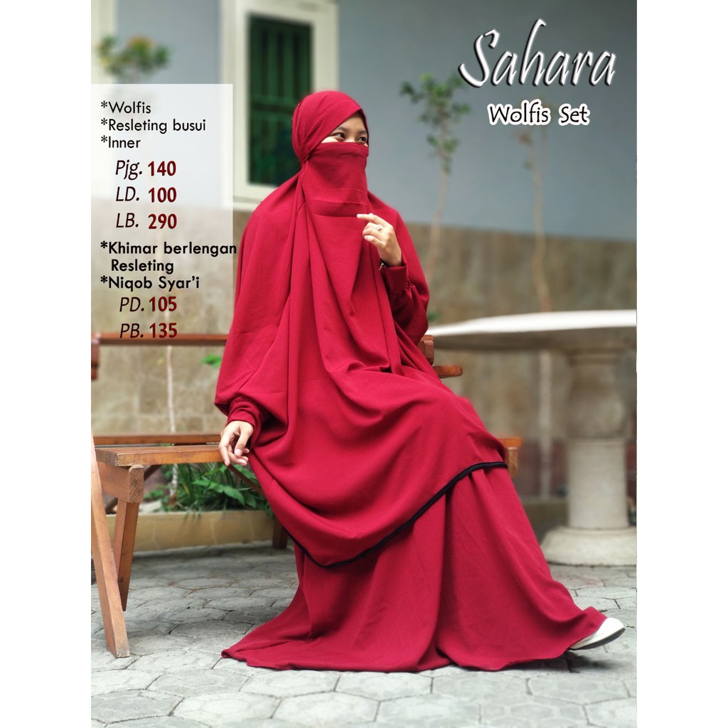 Syar'i exclusive french hijab / Gamis Set Niqob Syar'i