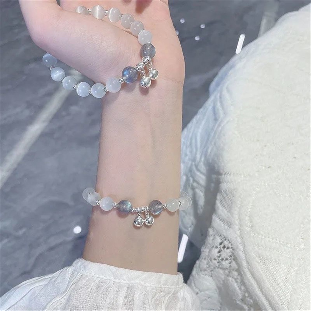 Gelang Liontin Batu Opal Moonstone Kristal Mata Kucing Untuk Wanita