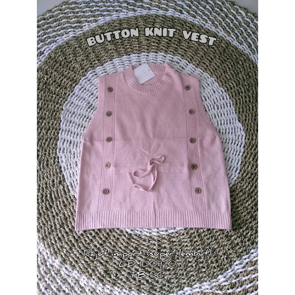 PINKDOSE VEST RAJUT IMPORT / BUTTON KNIT VEST