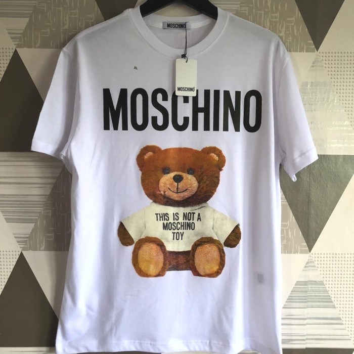 T-SHIRT MOSCHINO WHITE PREMIUM KAOS PRIA KAOS WANITA MOSCHINO BESTSELLER