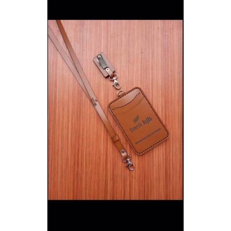 

NAME TAG KULIT PREMIUM id card kulit holder (MODEL4LAPIS) custom logo BANK BJB