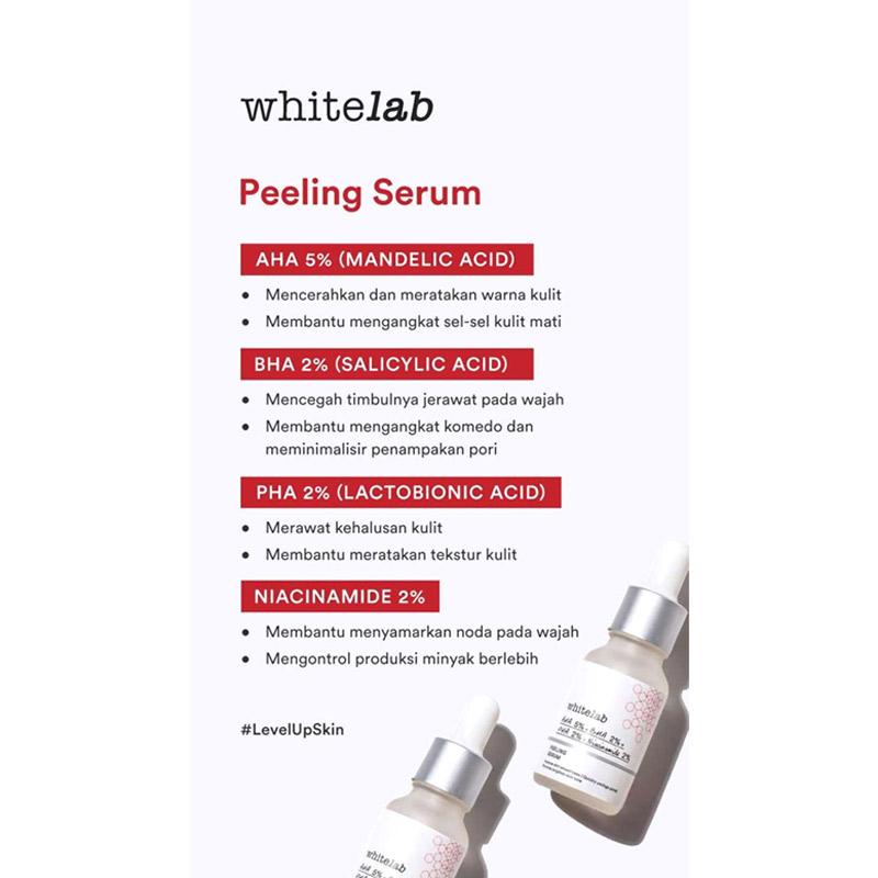 [ORI] Whitelab Peeling Serum dengan AHA BHA PHA Membantu Memperbaiki Masalah Kulit Aman digunakan untuk Pemula &amp; Kulit Sensitif - 15 ML BPOM