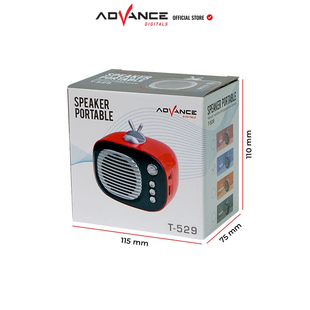 Advance Digitals T529 Speaker TWS Advance Digitals Retro Desain Portable Wireless