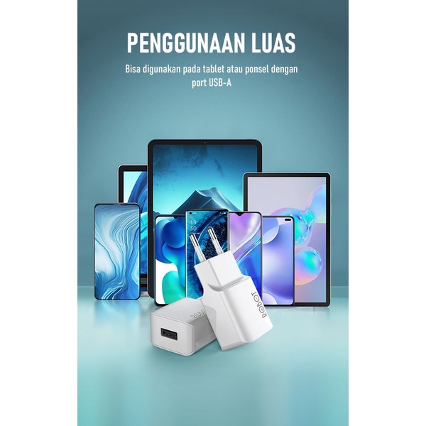 ADAPTOR CHARGER ROBOT RT-K10 RT K10 K 10 5V / 1A WHITE PUTIH ECERAN TANPA PACKING UNIVERSAL SAMSUNG XIAOMI HUAWEI VIVO OPPO