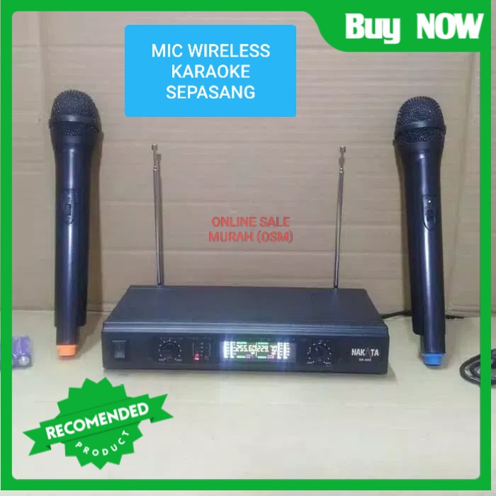 Nakata original mic karaoke sepasang mikrophone Wireless double microphone wireles pro suara audio sound sistem vokal vocal mik professional panggung dj studio dobel asli ERH  Sepasang jarak mic bisa pakai sampe 20-40 meter.  BISA DIPAKAI KE SEGALA ALAT A