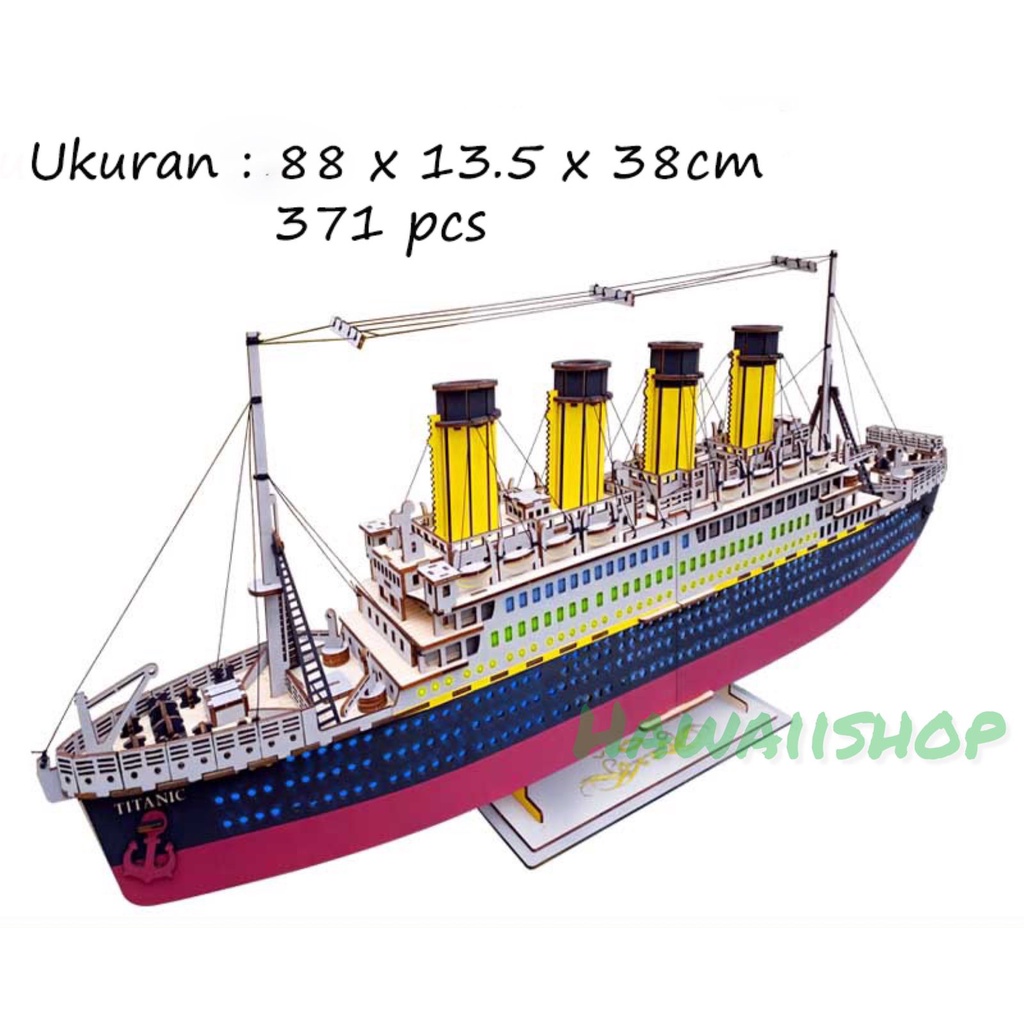 Puzzle kayu mainan / mainan puzzle / mainan edukasi / puzzle 3d - Titanic Besar