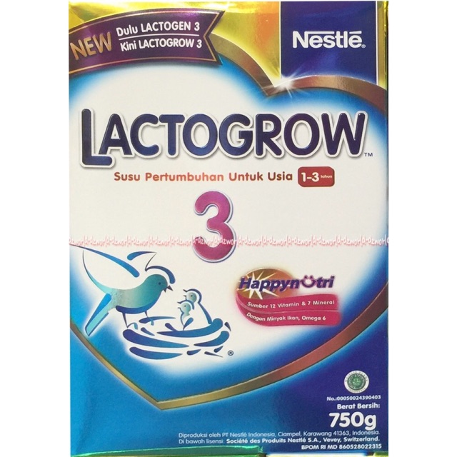 Nestle 1kg Lactogrow 3 Rasa Madu Susu Formula 1-3tahun lactogen 3 Happy nutri Lacto Growth Susu Bubuk 1 Kilo