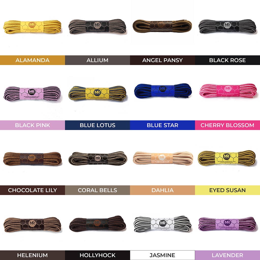 Tali Sepatu Bulat Corak 90cm 5mm untuk Sepatu Boots (Non-Waxed)