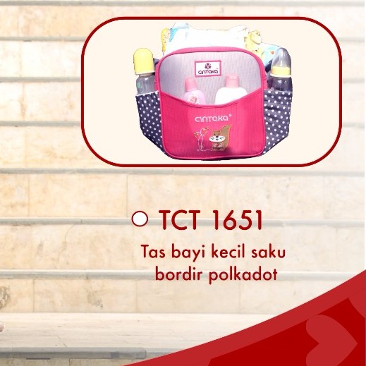TAS BAYI KECIL SAKU BORDIR POLKADOT CINTAKA TCT1651