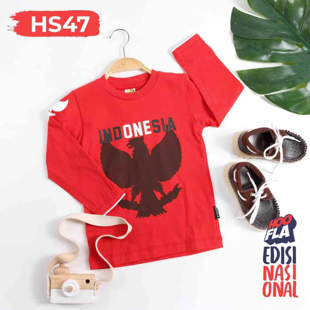 Kaos Anak Edukatif Lengan Panjang Merah
