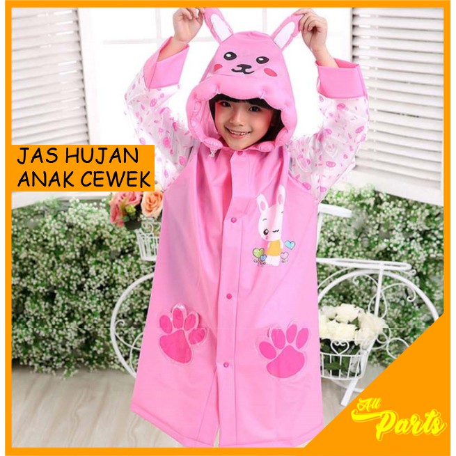 Baju Jaa Jas Hujan Anak 10 Tahun Perempuan Cewek PINK RABBIT Jas Jaz Ujan Hujan Anak SD Perempuan 11 Tahun Tebal