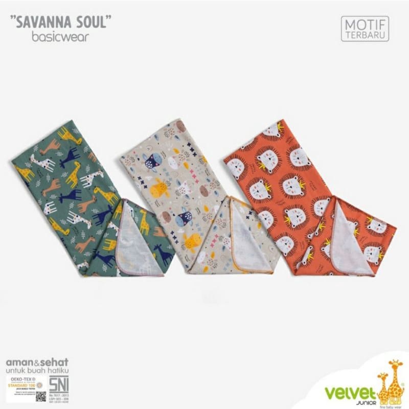 Velvet Junior Bedong Savanna Soul Series - Isi 3 &amp; 6 Pcs