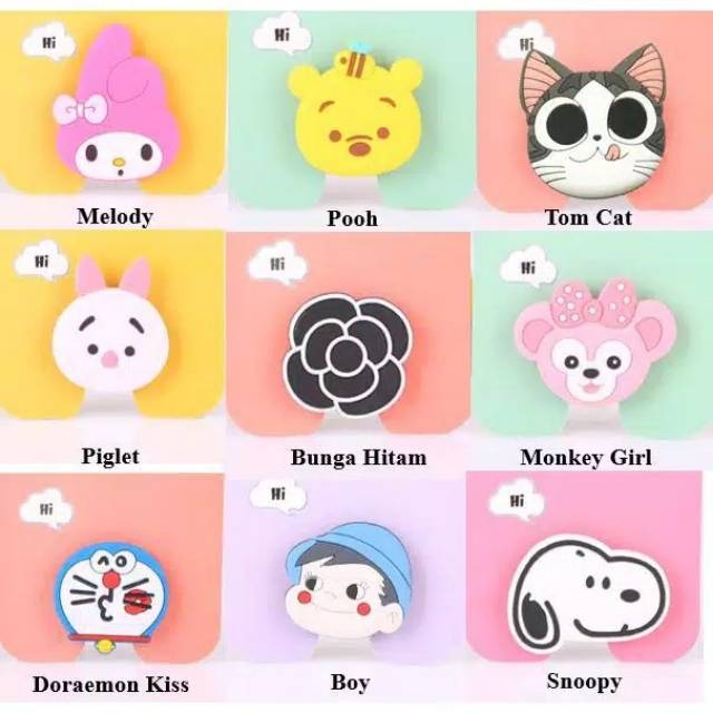 Pop Socket Karakter 3D Pegangan HP Kartun Lucu Kaitan Belakang HP Model Boneka