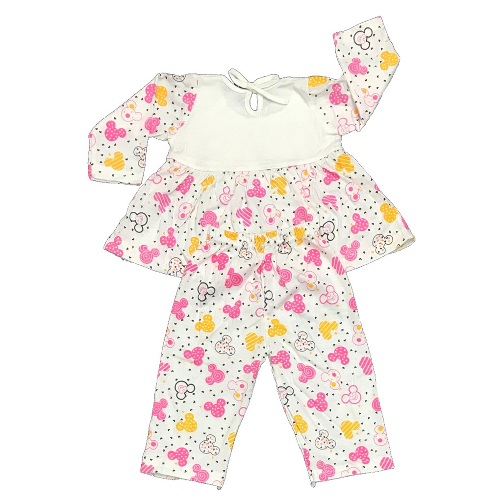 BAYIe - 3 Setelan Baju bayi Panjang Perempuan motif MICKEY MOM'S GIFT 0-12 bulan/Pakaian anak cewek