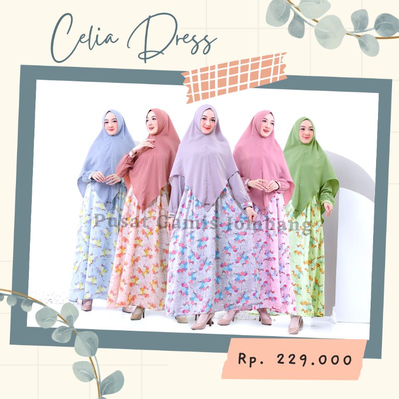 BAJU GAMIS DRESS PAKAIAN WANITA REMAJA DEWASA MUSLIM CALIA DRESS BY YASMEERA SYARI PREMIUM MURAH TER