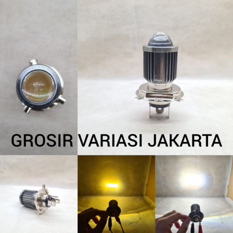 lampu depan led h4 laser 18w putih kuning hi lo motor mobil led laser