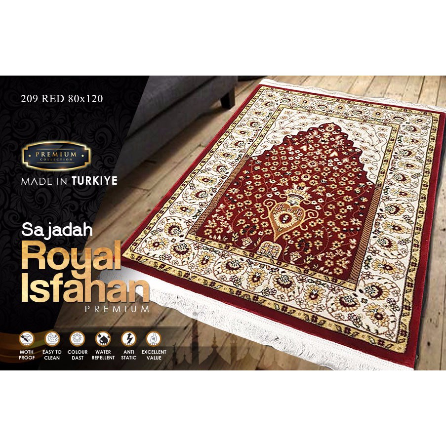 [DLUXE CARPET] SAJADAH IMAM IMPORT TURKEY ROYAL ISFAHAN MUDZALIFAH DIAMOND HISTORIUK. 80 X 120