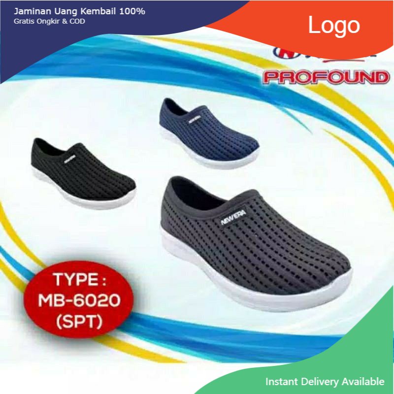 Arisf NEW ERA MB 6020 Sepatu Pantofel Pria Full Karet Pria Dewasa SlipOn Original Size 39-43