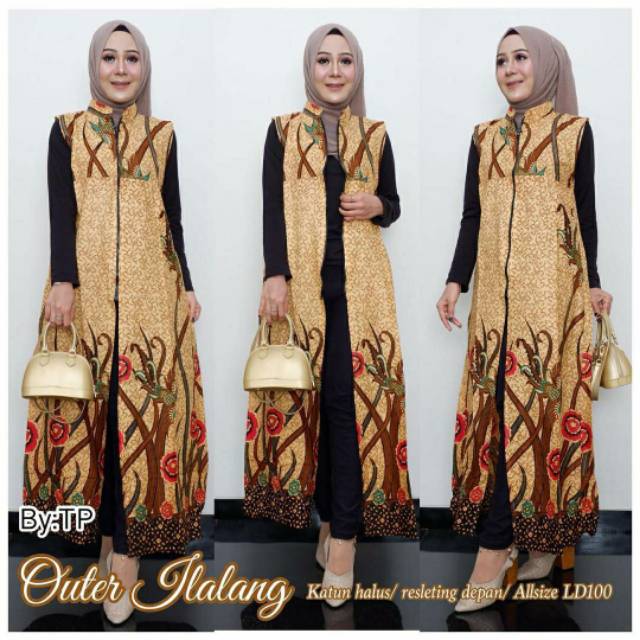 SRIKANDI LONGVEST ROMPI OUTER WEAR MUSLIM PANJANG TARANTULA GENES YUKENSI SOGAN BATIK