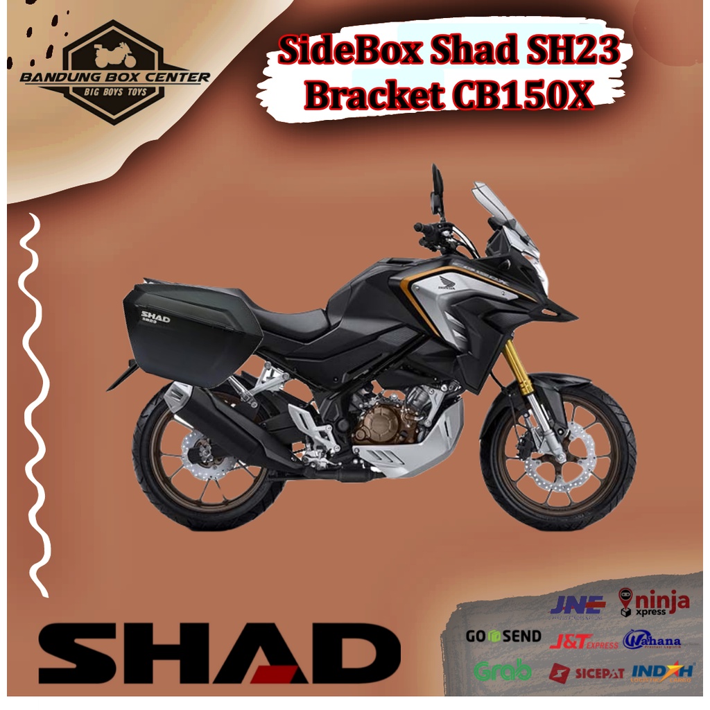 Paket Box Motor Box Shad SH23 Sidebox dan Bracket 3P System Honda CB150 X Side Box Samping PNP CB150