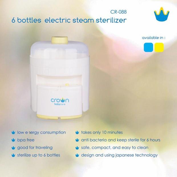 Crown Babycare 6 Bottles Electric Steam Sterilizer CR-088 / Pensteril Botol Bayi CR - 088