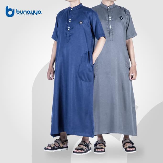 Gamis Jubah Pria Linen Look Bunayya - Merah