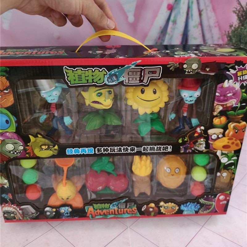 MAINAN ANAK EDUKASI BELAJAR ZOMBIE VS PLANT 8 IN 1 SHOOT GUN BIG ZOMBIES PLANTS TEMBAK BOLA