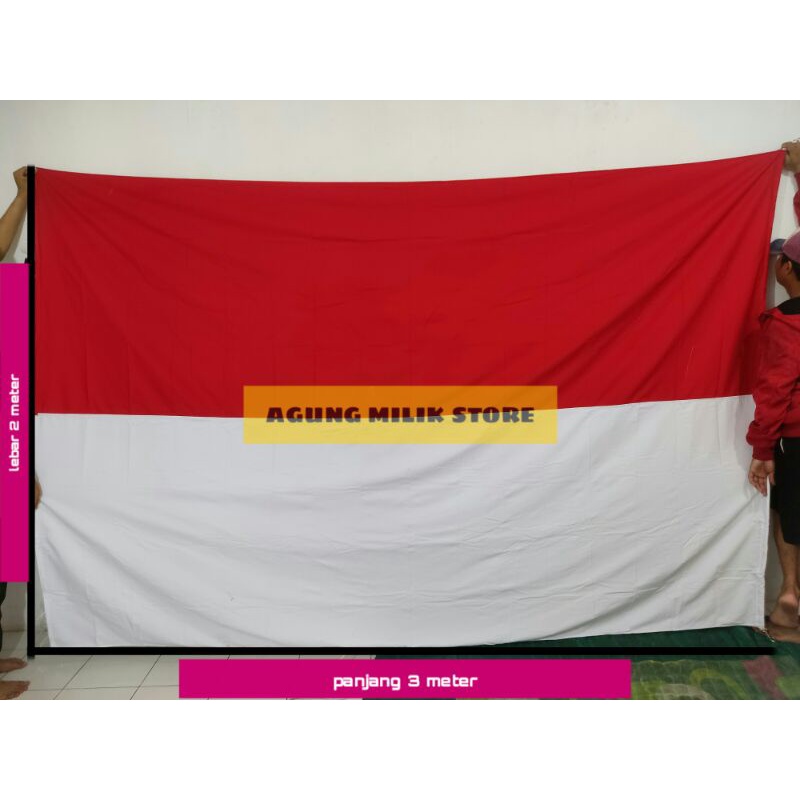 Jual Bendera Merah Putih Jumbo Ukuran M X M Dril Bahan Saten Tebal Untuk Tiang Besar Istana