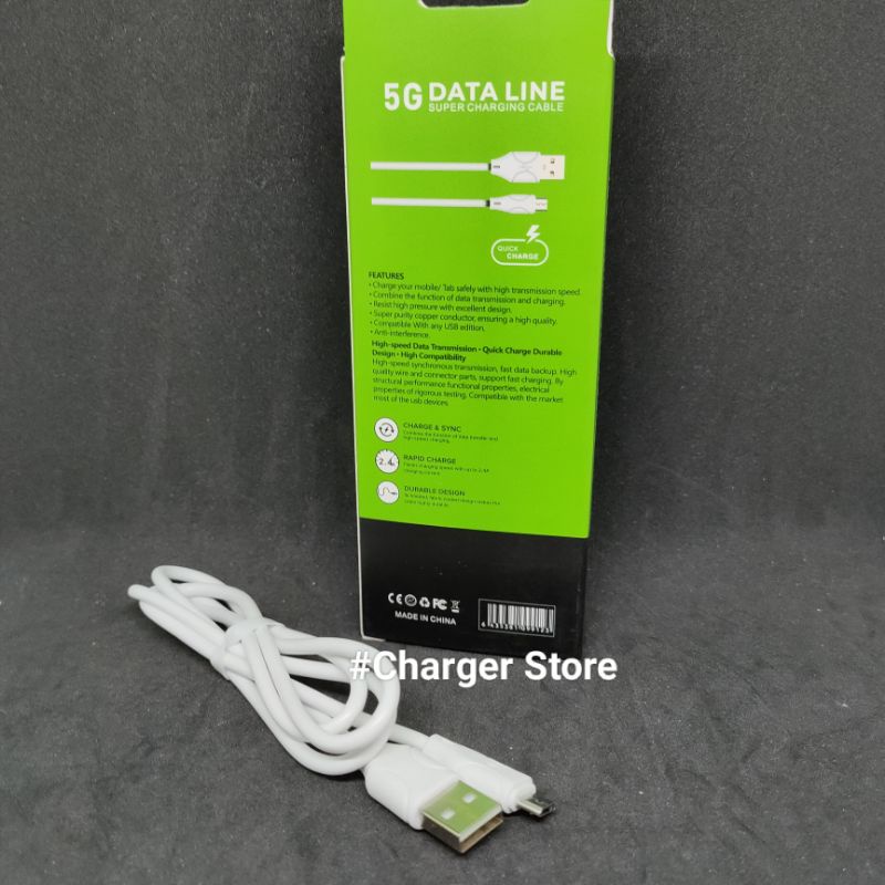 Kabel Data Infinix 2.4A Fast Charging Micro USB 5G Data Line Quick Charge