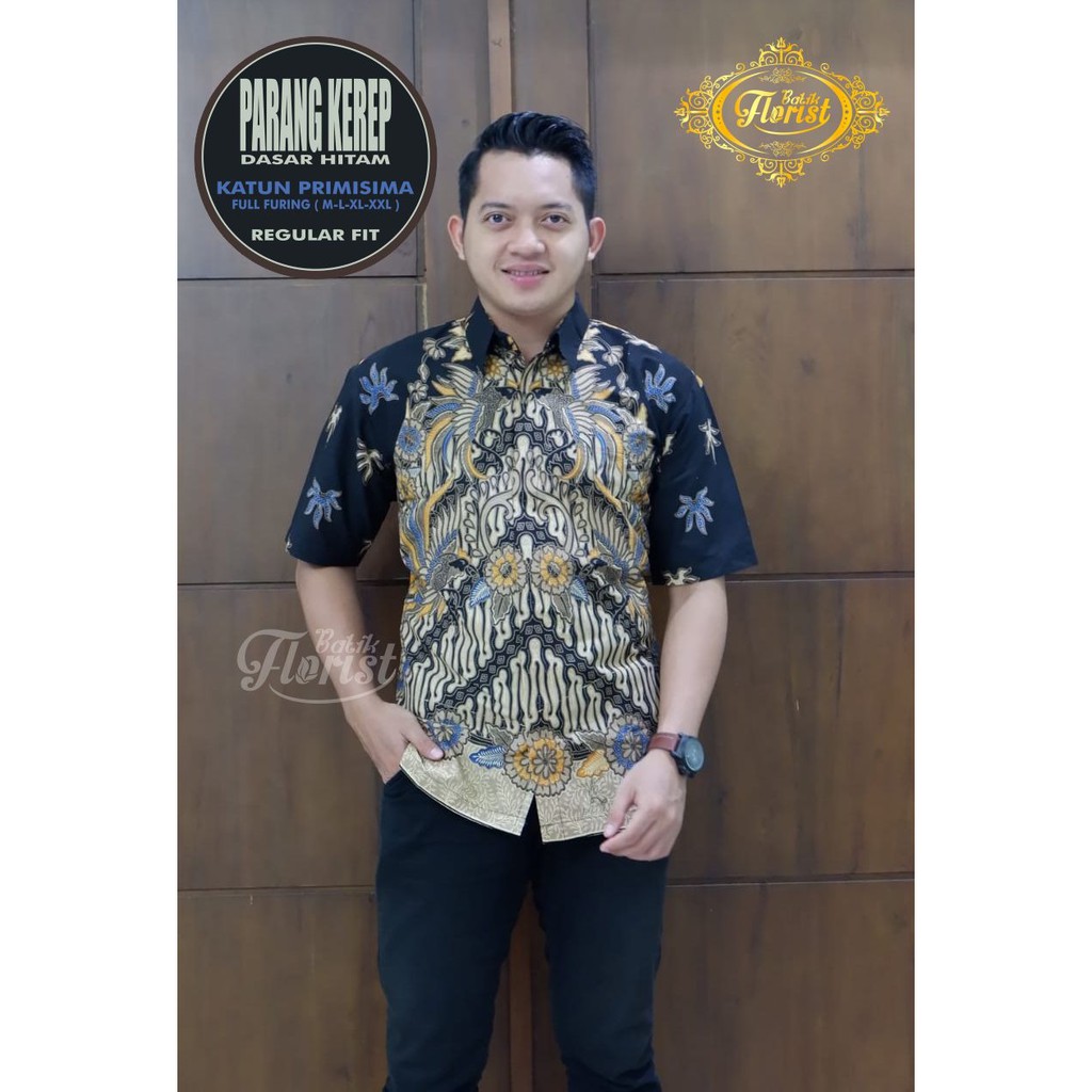 PARANG KEREP PENDEK Kemeja Batik Pria Full Furing Bahan Katun Primisima