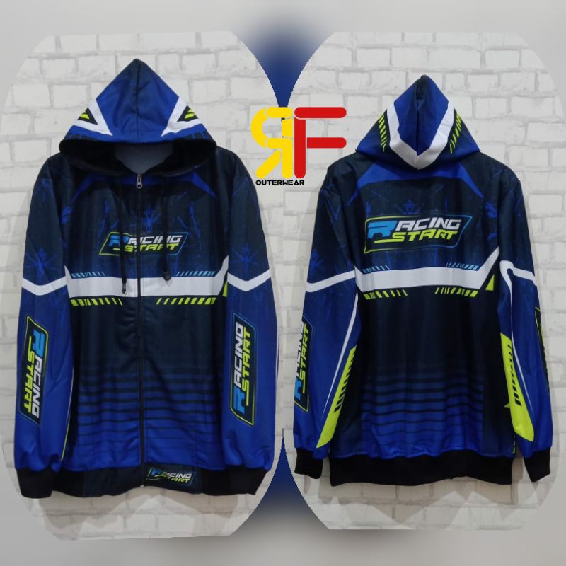 JAKET HOODIE RACING START PRINTING BAHAN LOTTO