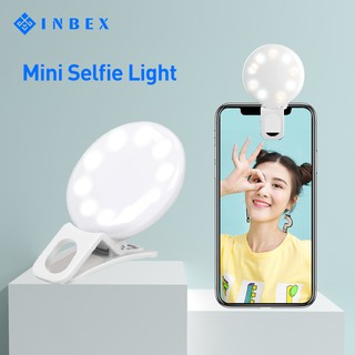 INBEX Mini Ring Light/3 Hours Portable Clip Selfie Lamp for Photography cellphone/6.2*4.2*3cm