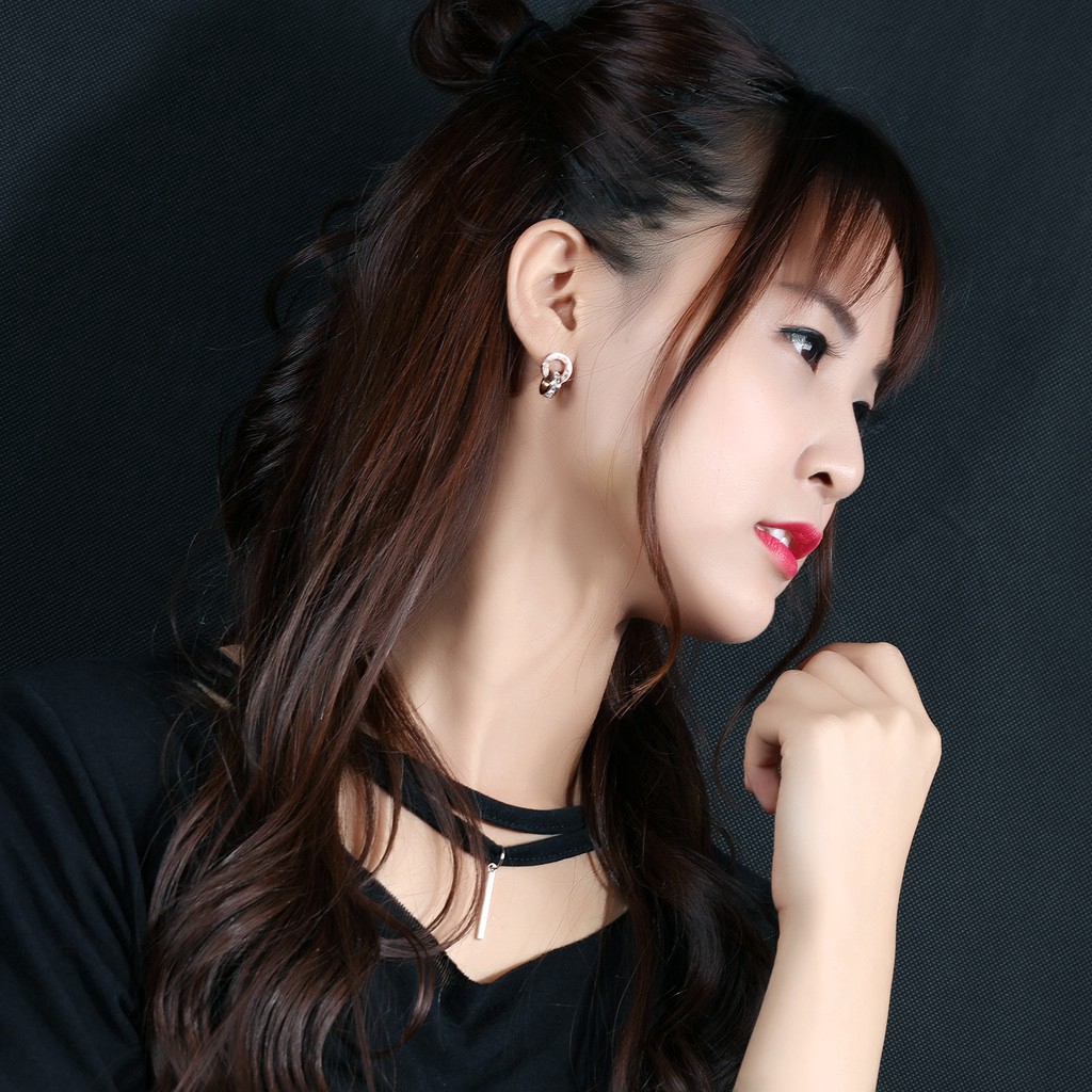 OLEVS perhiasan Anting Wanita Cincin Ganda Anting wanita dengan tulisan angka romawi-4