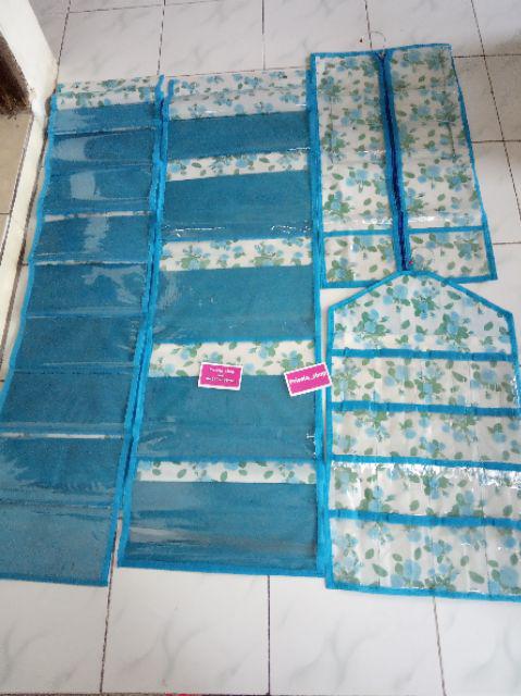 Promo Murah Set 4in1 Rak Gantung Motif Bunga Non Resleting (hbo+hso+hjo+underware) Kualitas Terbaik