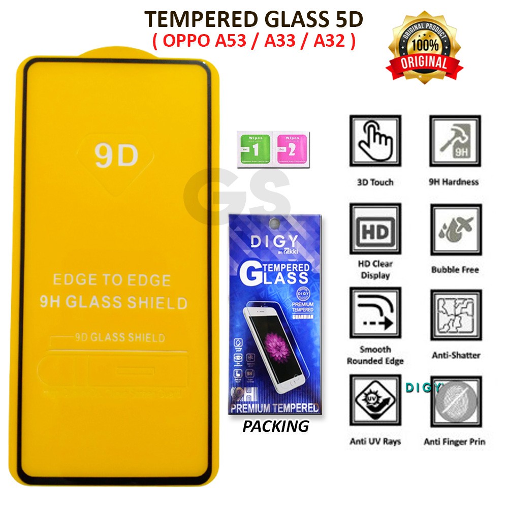 Tempered Glass  5D 10D OPPO A5S A7 A12 A11K A8 A31 A37 NEO 9 A52 A72 A92 A53 A33 A32 A91 F15 RENO 3