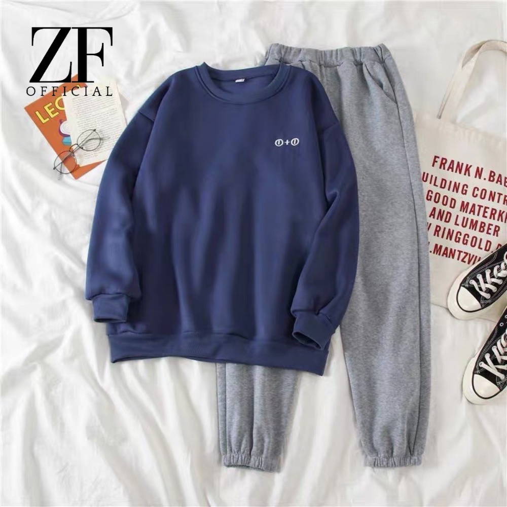 Set Sweater Hoodie Alexa Wanita Korea Style OlahRaga