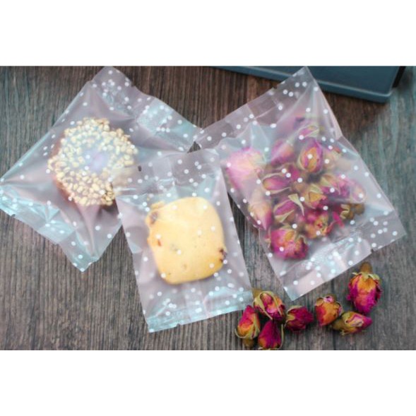 

PLASTIK COOKIES - KUE - COKLAT - PERMEN DOFF WHITE POLKADOT 5X8