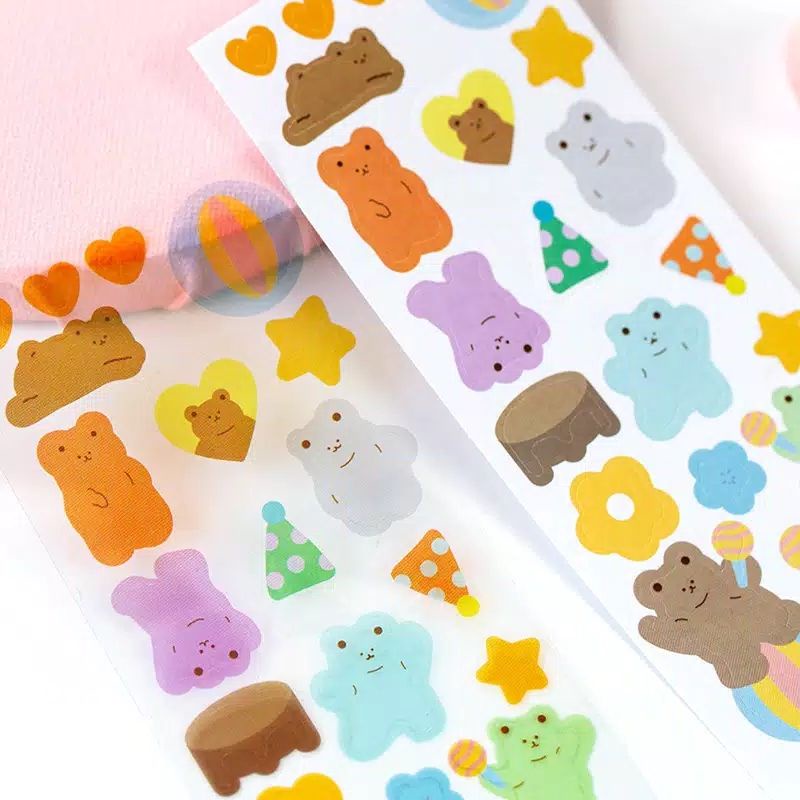 

2 LEMBAR STIKER PVC TRANSPARAN DAN KERTAS TEMA BEAR DAN ILAMA (BEAR & ILLAMA STICKERS) BULLET JURNAL