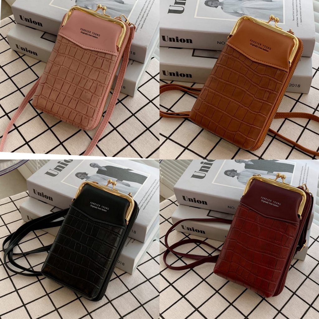 DOMPET HP SELEMPANG WANITA PESTA KULIT CROCO UANG PREMIUM BATAM SLING BAG KOREA REMAJA IMPORT OLDHAM