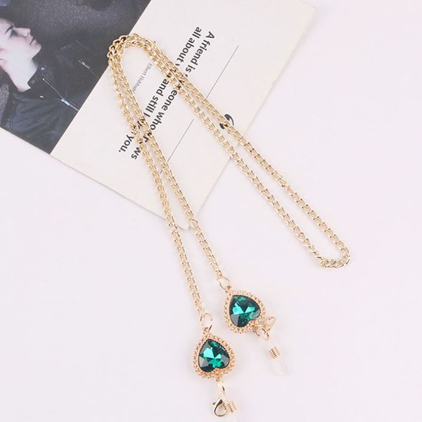 tali gantungan masker hati heart gems mask chain hig077 (4G4)