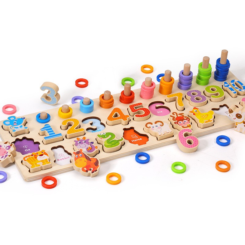 TweedyToys - Montessori Puzzle Berhitung Dengan Hewan / Transport / Buah dan Sayur