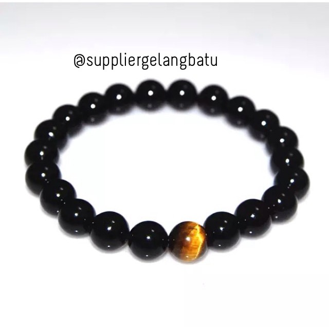 gelang batu onyx biduri sepah 6mm 8mm 10mm ready stock termurah