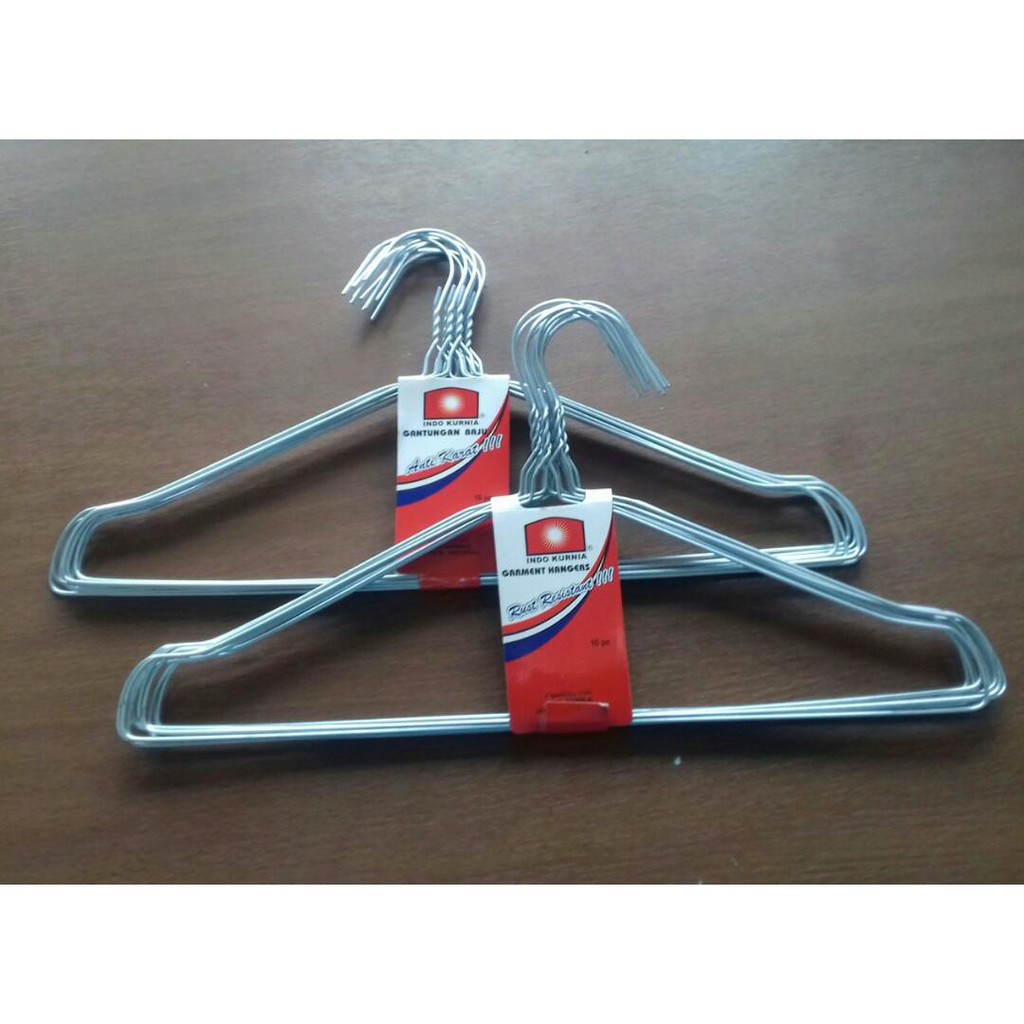 Gantungan Baju Anti Karat Jemuran Hanger Kawat Laundry Stainless Steel Isi 10pcs