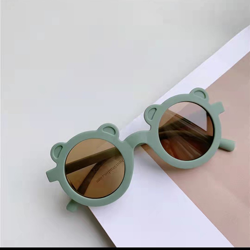 (COD) Kacamata Anak New Trend/Fashion Anak Terbaru Telinga Beruang High Quality-hijau
