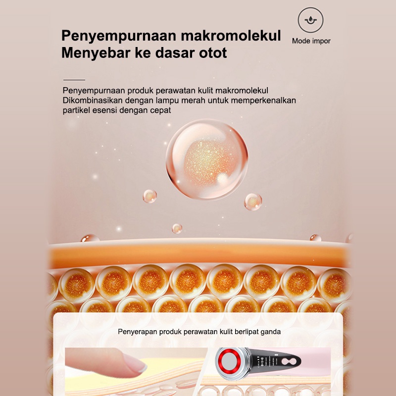 AmazeFan 4in1 setrika alat facial wajah Anti Anging alat pengecil poripori pembersih komedo wajah elektrik ion pijat face roller massager setrika kecantikan wajah RF/anti-kerut/Pemutihan/Pembersihan