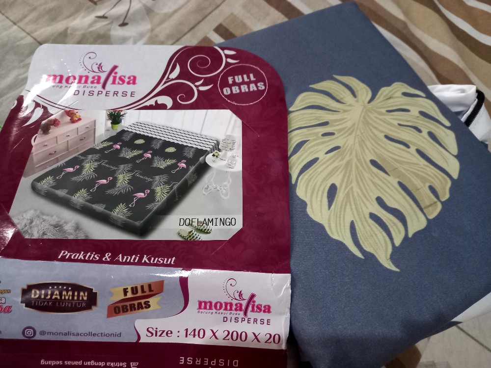 Ss Sarung Kasur Busa Monalisa 140 140x200x20 Tinggi 20 Cm Sprei Retsleting Emboss Polos Motif Part B