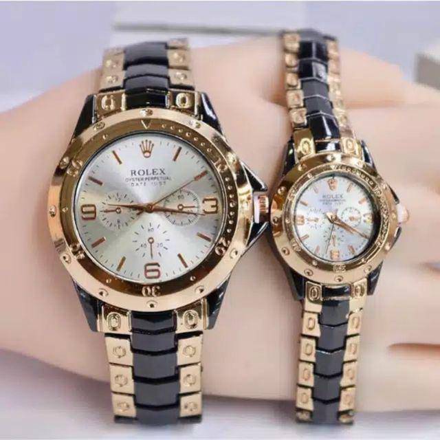 (Harga Couple) Jam Tangan Couple/Pria/Wanita Rolex Angka Crono Off